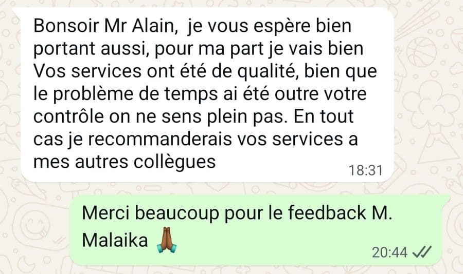Témoignage client YENKO