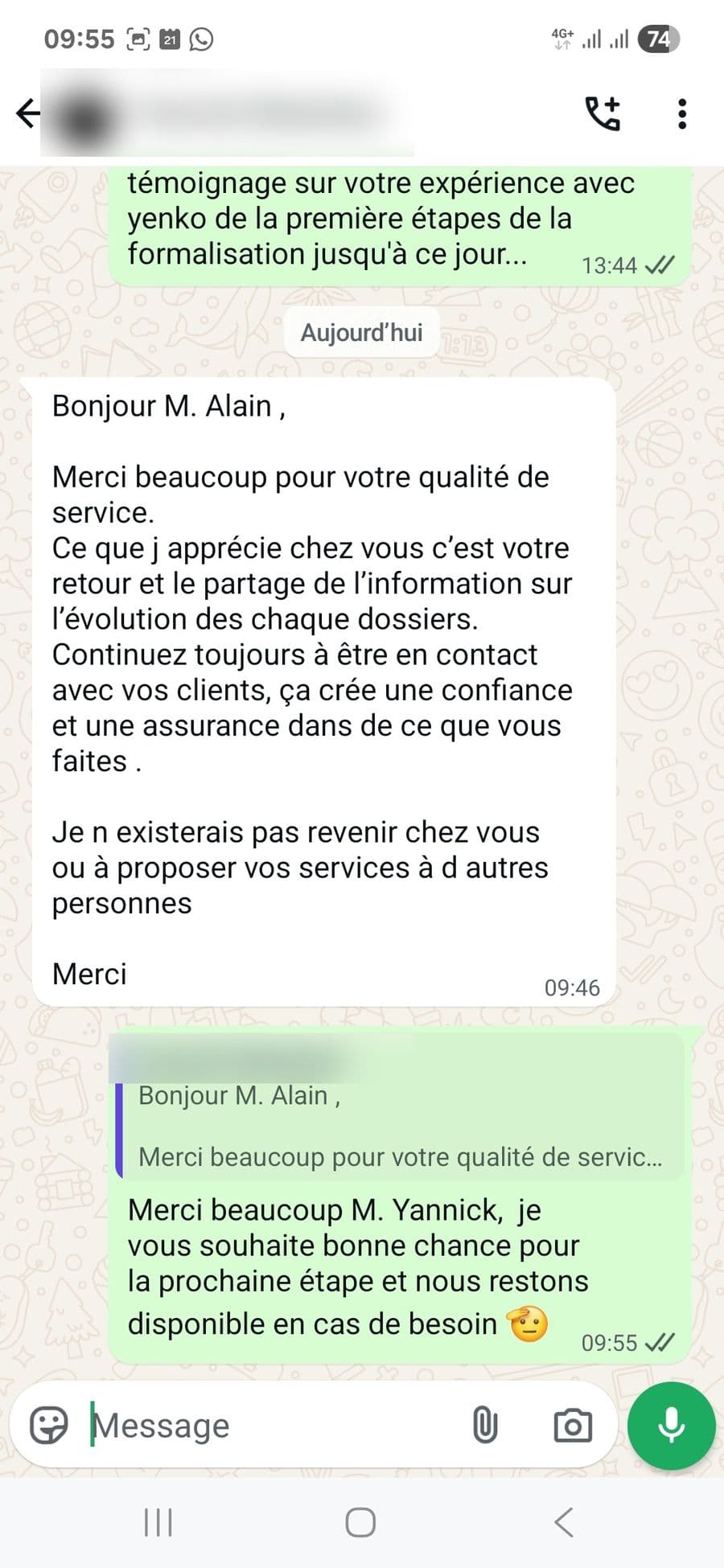 Témoignage client YENKO